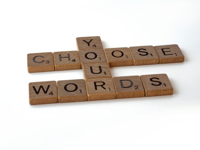 choose your words sign